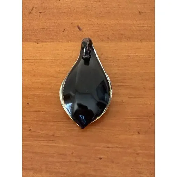 Art Glass Pendant Necklace Blue Floral + Extra Pendant Murano Style - Picture 14 of 15